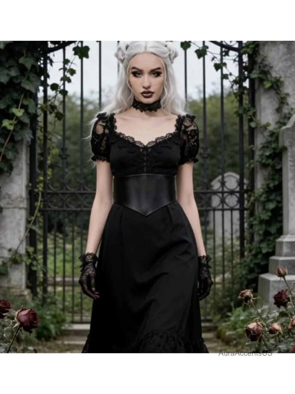 Wide Corset Waist Belt - Adjustable Faux Leather Waist Cincher with Alloy Buckle